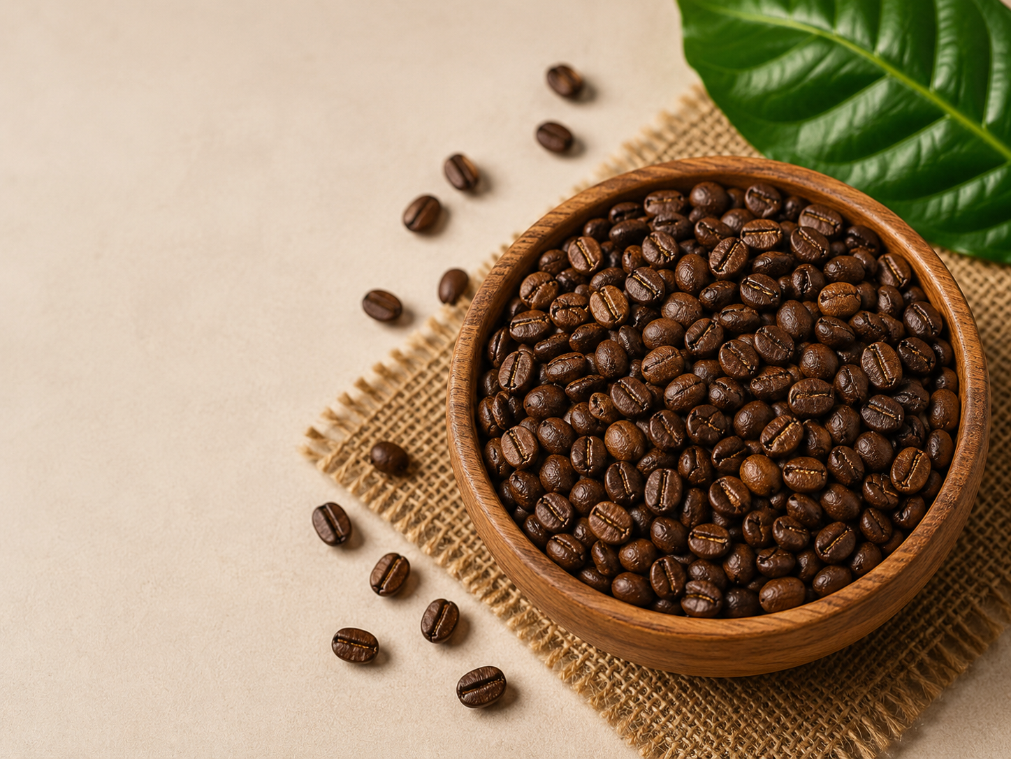 Roasted Indian coffee beans prepared for wholesale supply